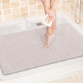 LuxStep Shower Mat Bathtub Mat,24x36 inch, Non-Slip Bath Mat with Drain, Quick Drying PVC Loofah Bathmat for Tub,Shower,Bathroom,White