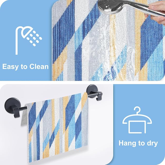 Square Shower Mat, 32x32 Inch Extra Large Non Slip Shower Mats for Inside Shower, Soft PVC Loofah Shower Mat Anti Slip Quick Drying, Shower Stall Mats for Home, Holtel, Bathroom