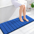 OLANLY Memory Foam Long Bathroom Rugs Runner 47x17, Super Soft Absorbent Bath Mat, Quick Dry, Machine Washable Shower Floor Rugs, Bathmat Carpet, Bathroom Home Decor Accessories, Royal Blue