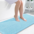 OLANLY Bathroom Runner Rugs 47x24, Soft Absorbent Chenille Bath Rugs, Rubber Backing Quick Dry, Machine Washable Long Bath Mats for Bathroom Floor, Tub and Shower, Home Decor Accessories, Sky Blue