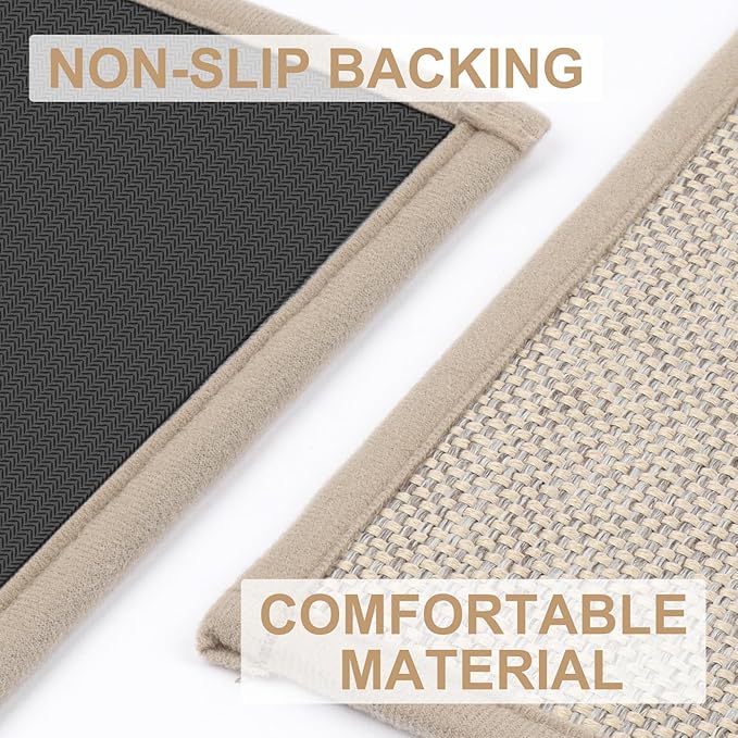LEKEEPGO Door Mat 32"x47", Non Slip Door Mat Indoor Entrance, Rubber Backing Front Indoor Doormat Washable Absorbent Low-Profile Entryway Entry Resist Dirt Inside Door Mats, Khaki