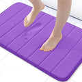 Buganda Memory Foam Bath Mat, 24" x 16", Ultra Soft and Non-Slip Bathroom Rugs, Water Absorbent and Machine Washable Bath Rug for Bathroom, Shower, and Tub, Purple