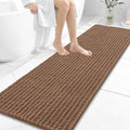 OLANLY Long Bathroom Rugs Runner 59x20, Thick Soft and Absorbent Chenille Bath Mat, Non-Slip, Machine Washable Quick Dry Bath Rugs for Tub Shower Floor, Home Decor Accessories, Mocha
