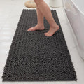 Bathroom Rugs Non Slip Washable 60x24, Extra Thick Soft Chenille Absorbent Bath Mat, High Density Barrier Non Slip Backing, Quick Dry Plush Shaggy Floor Carpet for Tub&Shower, Darkgrey