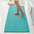 Bathroom Rugs Non Slip Washable 44x24, Extra Thick Soft Chenille Absorbent Bath Mat, High Density Barrier Non Slip Backing, Quick Dry Plush Shaggy Floor Carpet for Tub&Shower, TealBlue