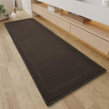 RESARE Waffle Bathroom Runner Rugs, Super Absorbent Bath Mat Non Slip Washable Quick Dry, Upgraded Ultra Soft Boho Bath Rugs with Tassels, Farmhouse Home Decor Accessories, 2'x5'(24"x60") Chocolate