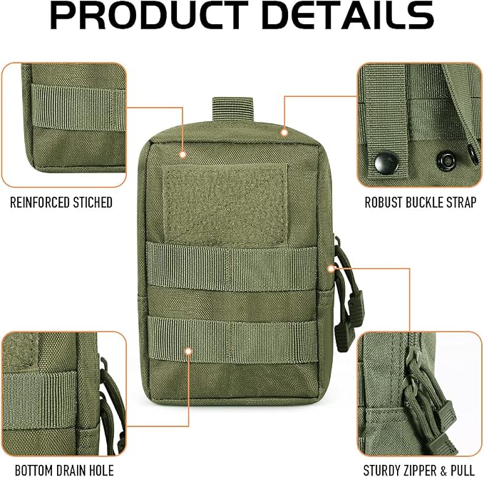 4-Pack Molle Pouch Tactical Molle Pouches Compact Utility EDC Waist Bag Pack