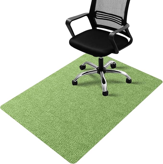 Office Chair Mat for Hardwood Floors 48"x36", Durable Non-Slip Large Tile Floor Protector, Anti-Scratch Thick Heavy-Duty Recyclable Gliding Desk Mats for Computer Rolling Chairs, Green