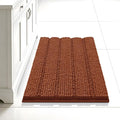 Bcoimo 24"×17" Chenille Bath Mat – Non-Slip with Backing Bath Rug Ultra-Absorbent and Machine Washable Bathroom Mat Quick-Dry Design. Ideal for Bathroom and Tub Areas