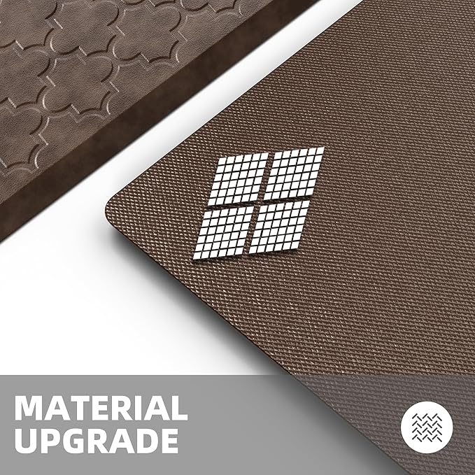 Kitchen Mats for Floor - Anti Fatigue Mats for Kitchen Floor - Non Slip Cushioned Rugs for Standing, Office, Sink, Laundry, Brown