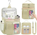 Portable Shower Caddy College Dorm Essentials, Large Toiletry Bag for Women Men, 2 Layers Quickly Dry Mesh Bathroom Tote Bag, Hanging Makeup Organizer Bag for Travel, Gym, Camping(Apricot)