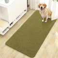 OLANLY Dog Door Mat for Muddy Paws 47x24, Absorbs Moisture and Dirt, Absorbent Non-Slip Washable Doormat, Quick Dry Chenille Mud Mat, Entry Indoor Entryway Carpet for Inside Floor, Willow Green