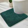 TYUU Toilet Rug, Ultra Soft Toilet Rugs U Shaped Machine Washable Non Slip Absorbent Quick Dry Toilet Mat with Rubber Backing, Dark Green 20" x 24" U Shape