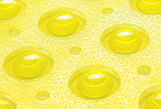Extra-Long Non-Slip Bathtub & Shower Mat 39”x16” (Smooth/Non-Textured Tubs Only) Safe, Clean, Machine-Washable, Superior Grip&Drainage, Vinyl, Transparent Light Yellow