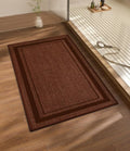 chakme Bathroom Rugs Mat 32x17, Ultra Thin Non Slip Bath Mat Quick Dry Absorbent Bath Mat for Bathroom Floor, (Rust, 32"x17")