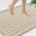 Smiry Bathroom Rugs Mat 36x24, Extra Soft Absorbent Chenille Bath Rugs, Non Slip Rubber Backing Machine Washable Quick Dry Bath Mats for Bathroom Floor, Tub, Shower, Home Decor Accessories, Sand