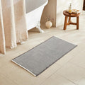 TYUU Waffle Bath Mat, Boho Bathroom Rugs Non Slip Washable Super Absorbent Quick Dry Bath Mat Farmhouse Bathroom Decor, 48"x24" Grey and White