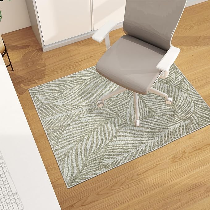 Office Chair Mat for Hardwood Floor, 48"x36" Easy Glide Computer Desk Mat Protector for Rolling Chair Under Desk Rug Nonslip Backing, Machine Wash (Modern)