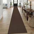 KOZYFLY Braided 2x18 Runners Rugs for Hallway, Extra Long Washable Runner Rug, Woven Non Slip Kitchen Runner, Cotton Entryway Rug, Floor Carpet for Entry, Aisle, Hall, Brown/Dark Brown