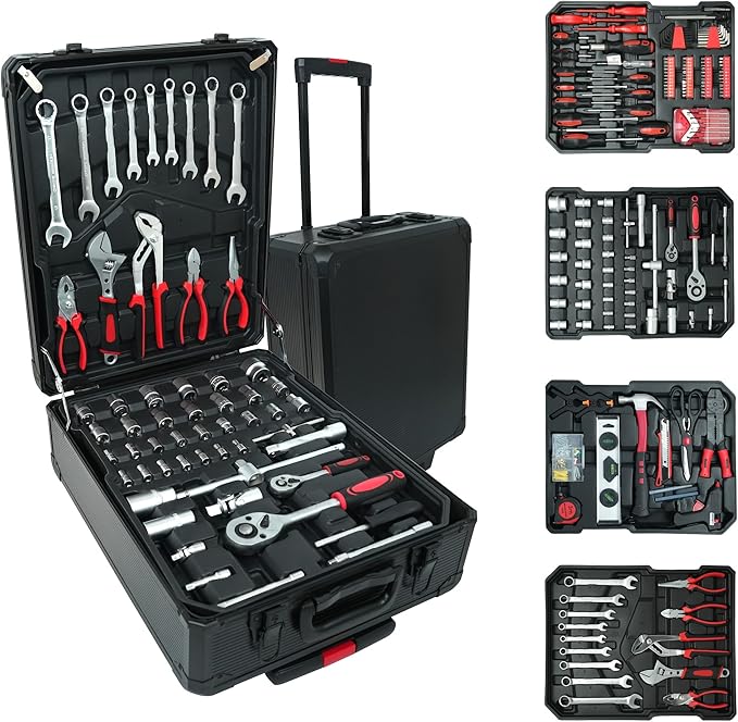 899/52pcs Professional Tool Set, Multi-functional Toolbox, Portable Design, For Home And Car Repair, A Tool Set For Enthusiasts And Professionals, A Gift For Friends, Local Shipping (899PCS Black)