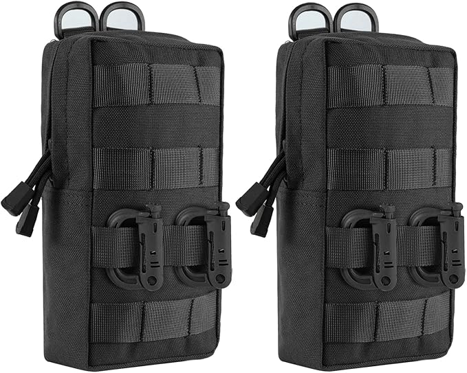 FRTKK 2 Pack Molle Pouches - Tactical Compact Water-Resistant EDC Pouch Bag Small Utility Pouch