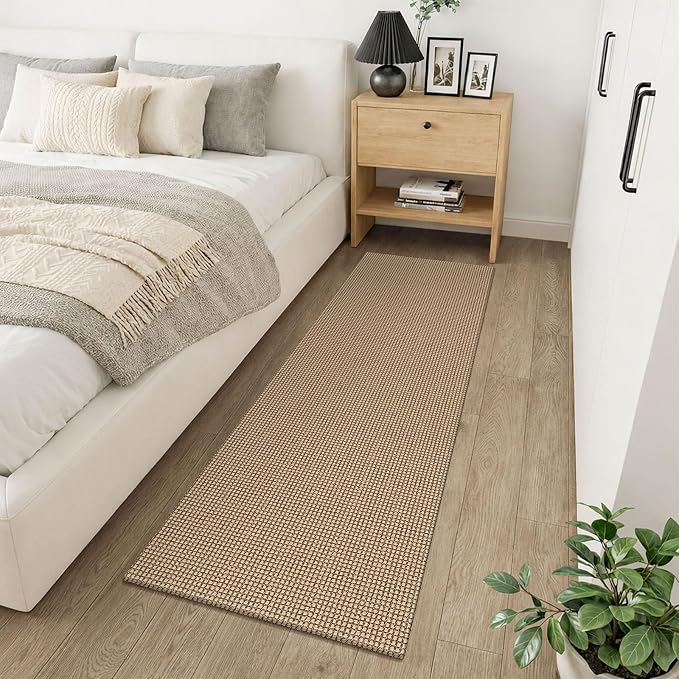 KOZYFLY Boho Runners for Hallways 2x6 ft Washable Kitchen Runner Non Slip Rubber Backed Hall Runners Cotton Entryway Runner Rugs for Indoor Backdoor Bedroom Kitchen, Orange Beige/Tan/Brown