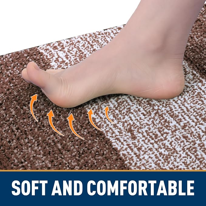 Smiry Dog Door Mat for Muddy Paws, Absorbs Moisture and Dirt, Low-Profile Entryway Mat with Non-Slip Backing, Entry Indoor Outdoor Doormat for Inside Floor (70x24 Inches, Brown, Striped)