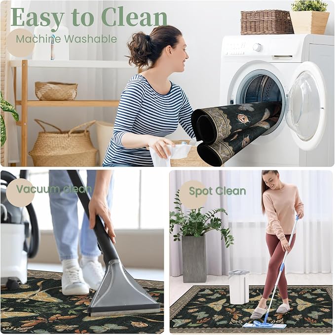 Office Chair Mat for Hardwood Floor & Tile Floor,48"X 60" Heavy Duty Desk Chair Mat for Hard Floors, Under Desk Rug for Rolling Computer Chair,Anti Slip,Low Pile Carpet Floor-Colorful Insects