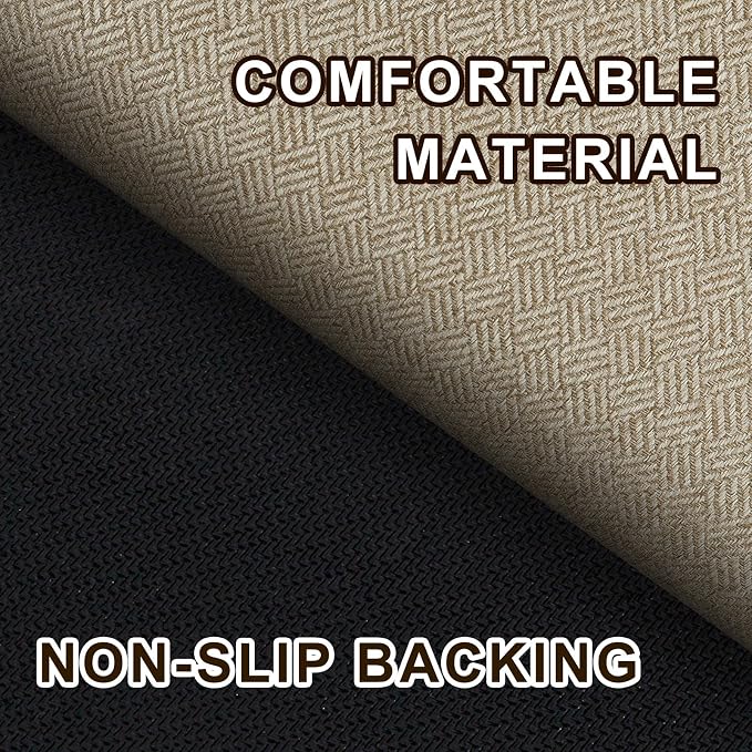 Ultra Thin Door Mat Indoor Entrance 24"x36", Low-Profile Indoor Door Mat, Non Slip Rubber Backing Welcome Entry Mat, Dirt Trapper Entryway Mat Inside Doormat, Khaki