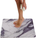Enkosi Loofah Shower Mat Non Slip – Square Anti Slip Bath Mat for Inside Showers, Bathtub, Tub, Bathroom - Cushioned, Quick Dry PVC with Drain Holes - Secure Grip Safety Pad (Marble Grey Blue 24x24)
