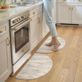 KIMODE Anti Fatigue Mats for Kitchen Floor, 18"x28" Half Circle Memory Foam Kitchen Floor Mats Cushioned Non Slip, Comfort Standing Mats, Abstract Kitchen Rugs Sets of 2 for Sink Laundry Office Desk