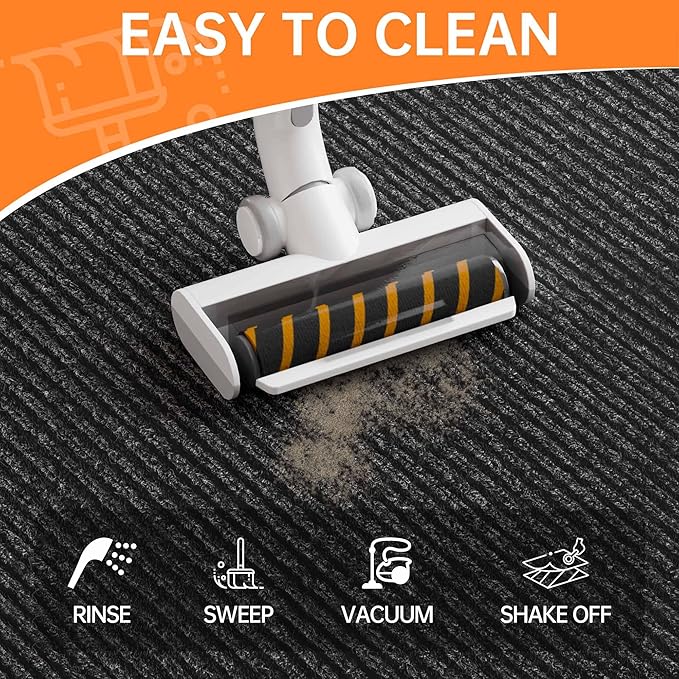 Indoor Outdoor Door Mat, 5’ x 3' Doormat for Entryway, Rubber Backing Non Slip Front Door Mat Outside Entrance, Super Absorbent Commercial Floor Mat for Home Office, Grey