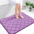 OLANLY Memory Foam Bath Mat Rug 40x32, Ultra Soft and Absorbent Bathroom Rugs, Non-Slip, Comfortable, Machine Washable Bath Carpet for Bathroom Floor, Tub, Shower and Home Decor Accessories, Lavender