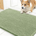 OLANLY Dog Door Mat for Muddy Paws 24x16, Absorbs Moisture and Dirt, Absorbent Non-Slip Washable Doormat, Quick Dry Chenille Mud Mat for Dogs, Entry Indoor Entryway Carpet for Inside Floor, Sage Green