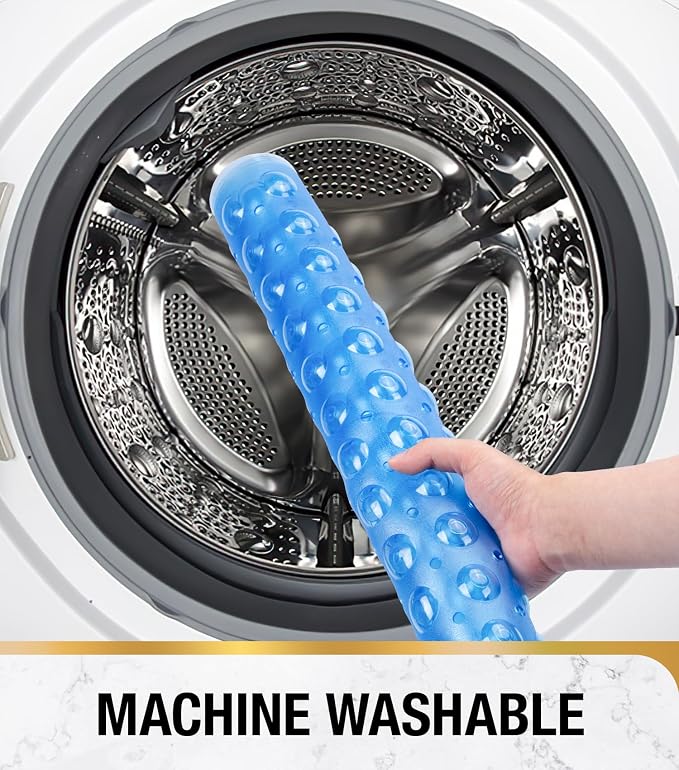 HITSLAM Shower Bathtub Mat Non Slip, 24"x 24" Bath Mat for Tub, Soft PVC Shower Mats for Inside Shower with Suction Cups and Center Drain Hole, Machine Washable Bathroom Floor Mat, Blue