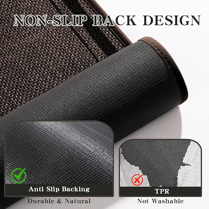chakme Bathroom Rugs Mat 24x17, Ultra Thin Non Slip Bath Mat Small Quick Dry Absorbent Bath Mat for Bathroom Floor, (Brown, 24"x17")