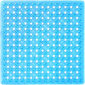 Yimobra Square Shower Floor Mat Non Slip, 21"X21" Machine Washable Bath Tub Mat, Soft on Feet, Bathmat with Drain Holes and Suction Cups, Fast Draining, Clear Blue