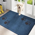 PURRUGS Dirt Trapping Door Mat 24" x 35.5", Non-Skid/Slip Machine Washable Microfiber Entrance Rug, Shoes Scraper, Dog Doormat, Super Absorbent Floor Mat for Muddy Wet Shoes and Paws, Blue