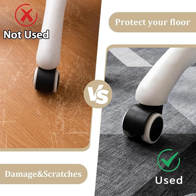 Office Chair Mat for Hardwood Floor, 60"x45" Easy Glide Computer Desk Mat Protector for Rolling Chair Under Desk Rug Nonslip Backing, Machine Wash, (Modern)