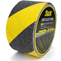 S&X Black/Yellow Anti Slip Tape 3" x 33 FT, Heavy-Duty Grip Tape for Stairs Outdoor Waterproof Safety Non Skid Roll High Traction Non Slip Strip with Hard-Wearing Surface