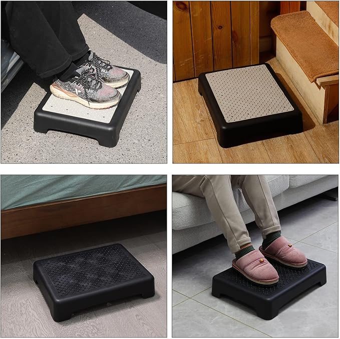 Fotree One Step Stool, Safety Step Platform for Senior ＆ Adults, Non-Slip Mobility Step Platform for Stair, Car, Bed, Chair, Shower, Bathtub, Outdoor, 3.5 Inch High Rise Stairs 440 Lbs Capacity