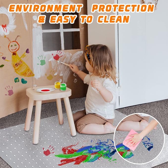 Office Chair Mat for Carpet Floors, 47" x 59" Clear Desk Chair Mats for Low Pile Carpeted Protector, Sturdy PVC Computer Chair Mats Anti-Slip and Easy to Clean for Home & Office