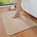 YDKGL Bathroom Rugs Non Slip, Super Absorbent Quick Dry Bath Mats for Bathroom, Foam Weave Texture Thin Bath Rugs Washable with Rubber Backing Fit Under Door Outside Shower,16" x 24“