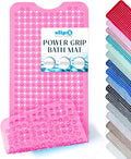 SlipX Solutions Power Grip 39x16 Bathtub & Shower Mat | Premium Non-Slip Bath Safety | Clear Pink