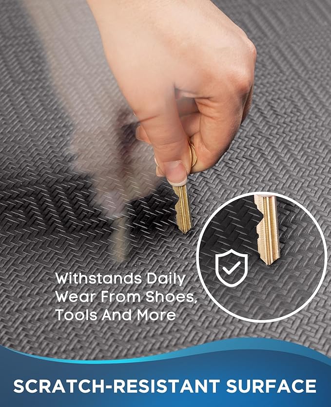 Ophanie Kitchen mats for Floor, 3/4 inch Thick, Kitchen Rugs, 20x39 Anti Fatigue Standing Cushioned Mat, Waterproof, Comfort Ergonomic mat for Office, Home, Sink, Charcoal Non-Slip Bottom