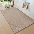 DEXI Bathroom Rugs 43x24, Non Slip Washable Bath Mat, Absorbent Chenille Bathmat, Ultra Soft Thick Carpet for Tub Shower Floor, Dark Beige