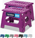 Handy Laundry Folding Lightweight Step Stool - Sturdy Enough to Support Adults - Opens Easy with One Flip - Great for Kitchen, Bathroom or Bedroom (Purple | 2-Pack)