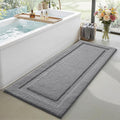 LUMI Extra Large Ultra Soft Bathroom Rugs Non Slip with Rubber Backing, Absorbent Washable Bath Mat Quick Dry, Upgraded Premium Microfiber Plush Carpet for Bathtub and Shower Floor, Dark Grey, 24x60