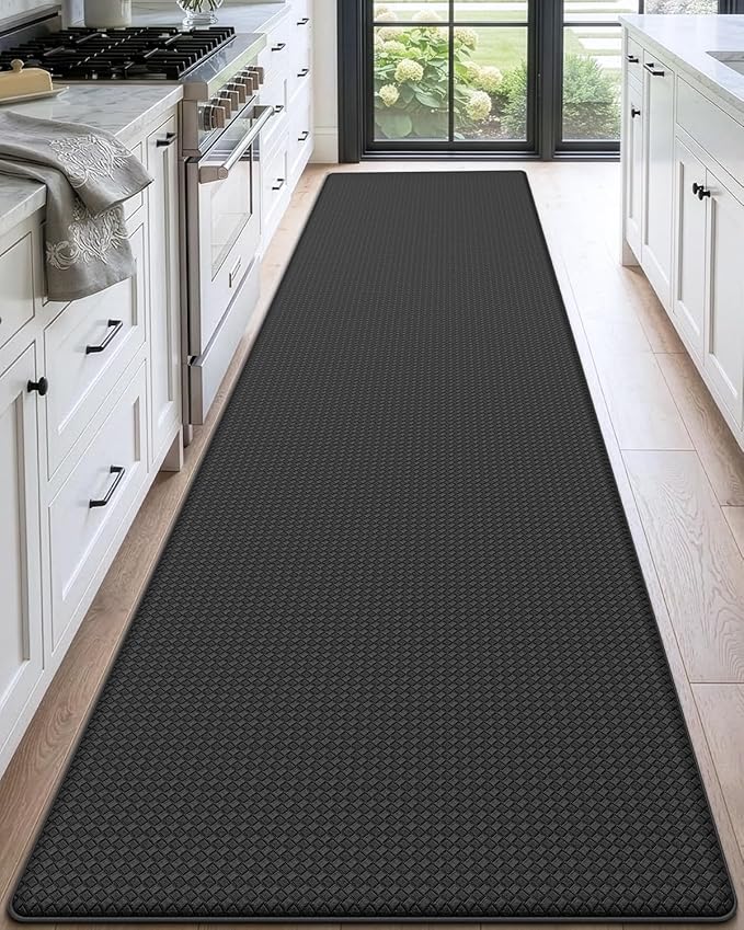 DEXI Kitchen Floor Mats Cushioned Anti Fatigue,2x9 Standing Runner Rug Waterproof, Comfort Memory Foam Padded for Front Sink Laundry, Black