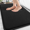 OLANLY Thick Memory Foam Bath Mat Rug 30x18, Extra Soft Absorbent Bathroom Rug, Quick Dry Bath Mats, Non-Slip, Machine Washable Carpet for Bathroom, Tub and Shower, Home Decor Accessories, Black